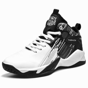 Men's Basketball Shoes Couple Street Basketball Culture Sports Shoes High Quality Sports Shoes Men's Large Size 36-48 (Color: White)