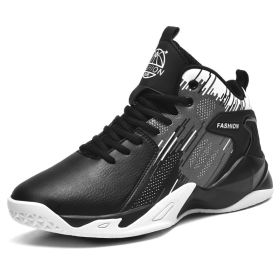 Men's Basketball Shoes Couple Street Basketball Culture Sports Shoes High Quality Sports Shoes Men's Large Size 36-48 (Color: BLACK)