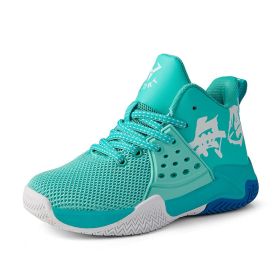 Boys Brand Basketball Shoes Kids Sneakers Thick Sole Non-slip Children Sports Shoes Child Boy Basket Trainer Shoes Girls 2022 (Color: Moonlight)