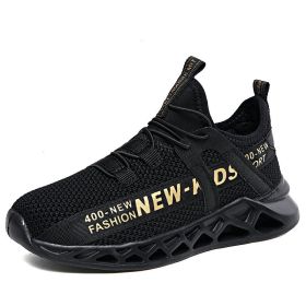 FLARUT Kids Running Shoes Sport Shoes Boys Sneakers Outdoor Light Tenis Basket Footwear Red Black Girl Breathable Soft Shoes (Color: gold kids sneakers)