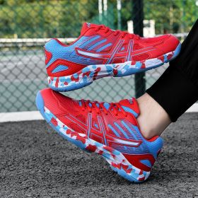 New Professional Badminton Shoes Men Women Size Plus 36-45 Tennis Shoes Ladies Luxury Baminton Sneakers Kids Tennis Sneakers (Color: Red)