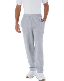 Adult Powerblend® Open-Bottom Fleece Pant with Pockets - BLACK - S (Color: LIGHT STEEL)