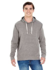 Adult Triblend Pullover Fleece Hooded Sweatshirt - BLACK TRIBLEND - XS (Color: GREY TRIBLEND)