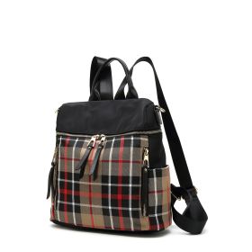 MKF Collection Nishi Plaid Backpack Women by Mia K (Color: Brown)