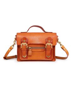Old Trend Genuine Leather Aster Mini Satchel (Color: Camel)